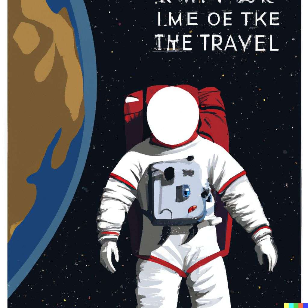 an astronaut, travel poster